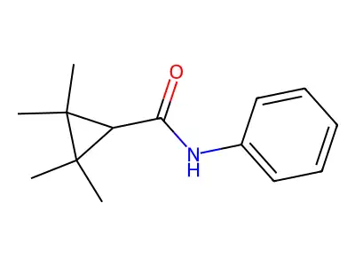 2,2,3,3-tetramethyl-N-phenylcyclopropanecarboxamide structure