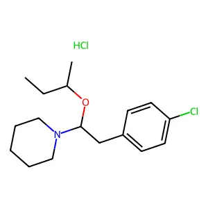 Piperidine, 1-(beta-butoxy-p-chlorophenethyl)-, hydrochloride structure