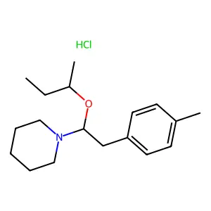 Piperidine, 1-(beta-butoxy-p-methylphenethyl)-, hydrochloride structure