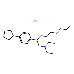 Phenethylamine, p-cyclopentyl-N,N-diethyl-beta-(hexyloxy)-, hydrochloride structure