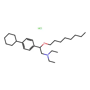 p-Cyclohexyl-N,N-diethyl-beta-(octyloxy)phenethylamine hydrochloride structure