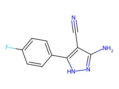 3-amino-5-(4-fluorophenyl)-1H-pyrazole-4-carbonitrile structure
