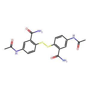 2,2'-二硫代双(5-乙酰氨基苯甲酰胺) structure