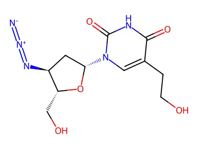 3'-Azido-2',3'-dideoxy nucleoside structure