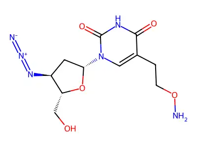 5-[2-(Aminooxy)ethyl]-3'-azido-2',3'-dideoxyuridine structure