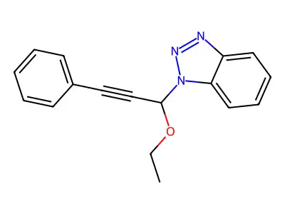 1-(1-Ethoxy-3-phenylprop-2-yn-1-yl)-1H-1,2,3-benzotriazole structure
