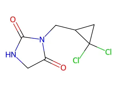 3-[(2,2-Dichlorocyclopropyl)methyl]imidazolidine-2,4-dione structure
