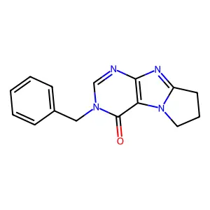 3-benzyl-7,8-dihydro-3H-pyrrolo[2,1-f]purin-4(6H)-one structure