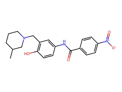 Benzanilide, 4'-hydroxy-3'-((3-methylpiperidino)methyl)-4-nitro- structure