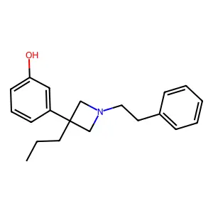 Phenol, 3-(1-phenethyl-3-propyl-3-azetidinyl)- structure