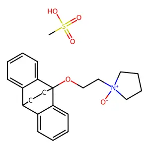 Pyrrolidine, 1-(2-(9,10-ethanoanthracen-9(10H)-yloxy)ethyl)-, N-oxide, methanesulfonate structure