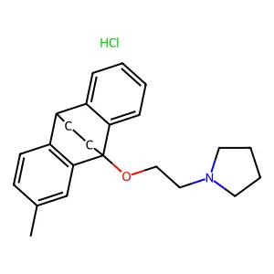 Pyrrolidine, 1-(2-(2-methyl-9,10-ethanoanthracen-9(10H)-yloxy)ethyl)-, hydrochloride structure