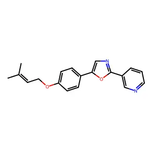 Pyridine, 3-[5-[4-[(3-methyl-2-butenyl)oxy]phenyl]-2-oxazolyl]- structure