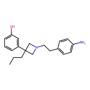 Phenol, 3-(1-(p-aminophenethyl)-3-propyl-3-azetidinyl)- structure