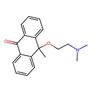 Anthrone, 9,10-dihydro-10-(2-(dimethylamino)ethoxy)-10-methyl- structure
