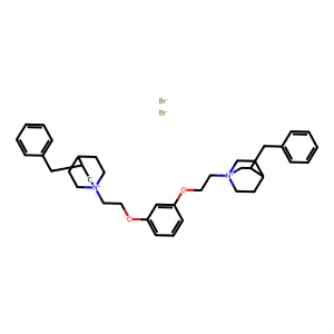 Quinuclidinium, 1,1'-(m-phenylenebis(oxyethylene))bis(3-benzyl-, dibromide structure