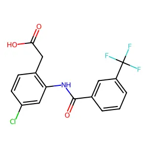 Acetic acid, (4-chloro-2-(alpha,alpha,alpha-trifluoro-m-toluamido)phenyl)- structure