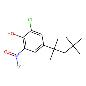 2-Chloro-6-nitro-4-(2,4,4-trimethylpentan-2-yl)phenol structure