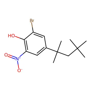2-Bromo-6-nitro-4-(1,1,3,3-tetramethylbutyl)phenol structure
