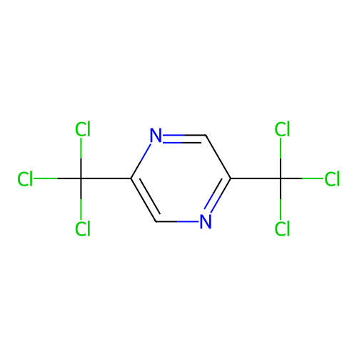 Pyrazine 2,5-bis[trichloromethyl]- structure