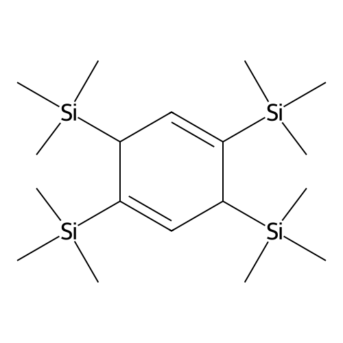 Trimethyl[3,4,6-tris(trimethylsilyl)-1,4-cyclohexadien-1-yl]silane structure