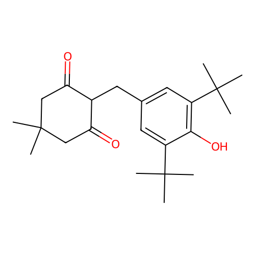 2-(3,5-Di-tert-butyl-4-hydroxybenzyl)-5,5-dimethylcyclohexane-1,3-dione structure