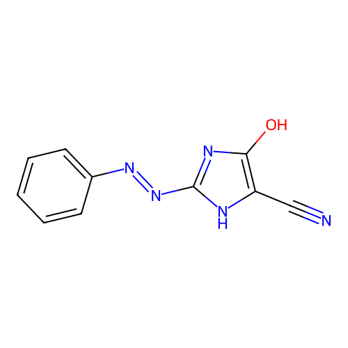4-hydroxy-2-(phenyldiazenyl)-1H-imidazole-5-carbonitrile structure