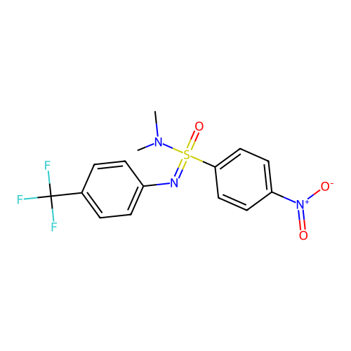 N,N-dimethyl-4-nitro-N'-(4-(trifluoromethyl)phenyl)benzenesulfonimidamide structure