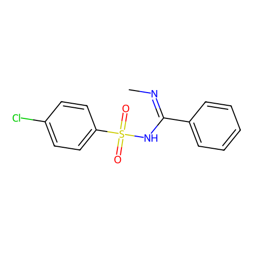 4-chloro-N-[(methylamino)(phenyl)methylene]benzenesulfonamide structure