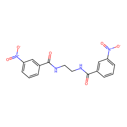 N,N'-ethane-1,2-diylbis(3-nitrobenzamide) structure
