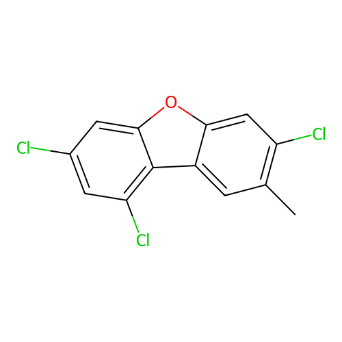 1,3,7-Trichloro-8-methyldibenzo[b,d]furan structure