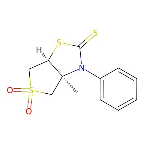 (3aS,6aS)-3a-methyl-5,5-dioxo-3-phenyl-6,6a-dihydro-4H-thieno[3,4-d][1,3]thiazole-2-thione structure