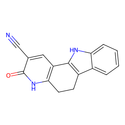 3-oxo-4,5,6,11-tetrahydro-3H-pyrido[3,2-a]carbazole-2-carbonitrile structure