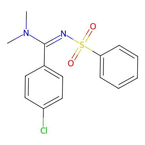 (E)-4-chloro-N,N-dimethyl-N'-(phenylsulfonyl)benzimidamide structure