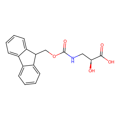 (2S)-3-({[(9H-fluoren-9-yl)methoxy]carbonyl}amino)-2-hydroxypropanoic acid structure