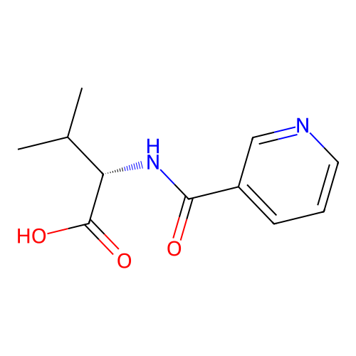 (2S)-3-methyl-2-[(pyridin-3-yl)formamido]butanoic acid structure