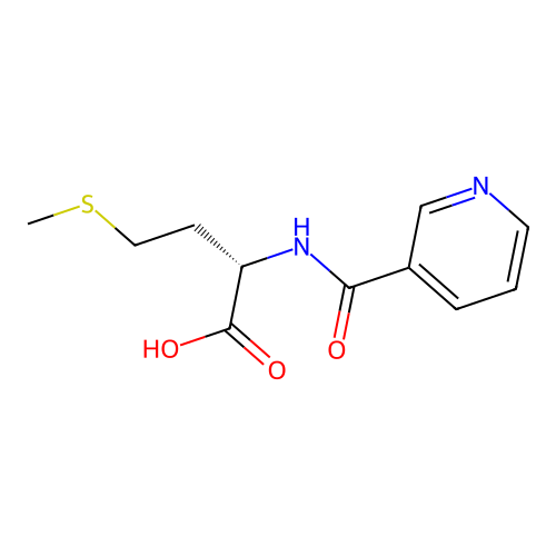 Methionine, N-(3-pyridinylcarbonyl)- structure