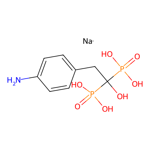 sodium,[2-(4-aminophenyl)-1-hydroxy-1-phosphonoethyl]phospho structure