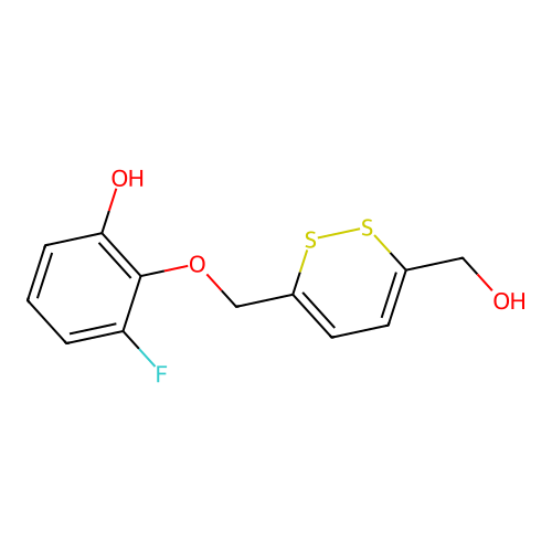 3-Fluoro-2-[[6-(hydroxymethyl)dithiin-3-yl]methoxy]phenol structure