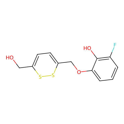 2-Fluoro-6-[[6-(hydroxymethyl)dithiin-3-yl]methoxy]phenol structure