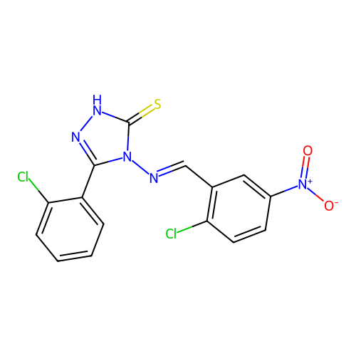 4-((2-CL-5-Nitrobenzylidene)amino)-5-(2-chlorophenyl)-4H-1,2,4-triazole-3-thiol structure