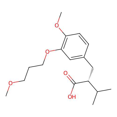 (2R)-2-[[4-methoxy-3-(3-methoxypropoxy)phenyl]methyl]-3-methylbutanoic acid structure