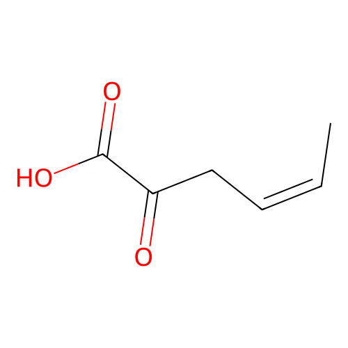 Cis-2-oxohex-4-enoic acid structure