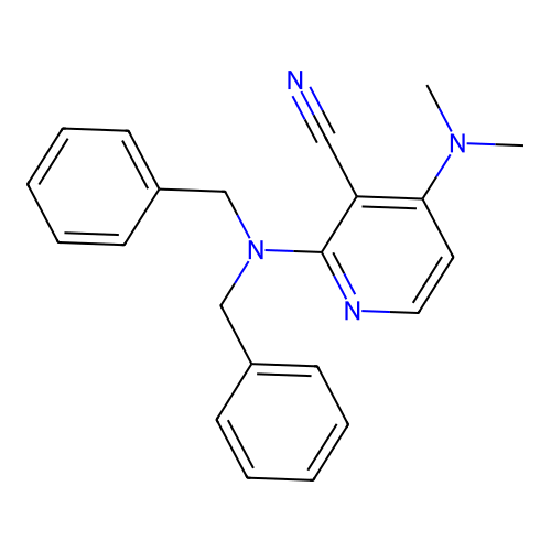 2-(Dibenzylamino)-4-(dimethylamino)nicotinonitrile structure