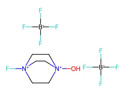 1-Fluoro-4-hydroxy-1,4-diazoniabicyclo[2.2.2]octane bis(tetrafluoroborate) structure