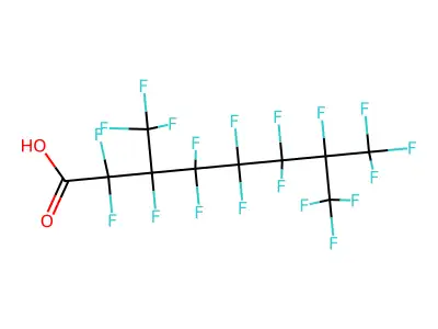2,2,3,4,4,5,5,6,6,7,8,8,8-Tridecafluoro-3,7-bis(trifluoromethyl)octanoic acid structure