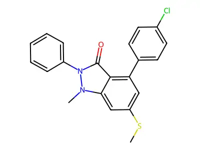 4-(4-Chlorophenyl)-1-methyl-6-methylsulfanyl-2-phenylindazol-3-one structure