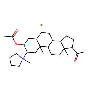 1-(3-alpha-Hydroxy-20-oxo-5-alpha-pregnan-2-beta-yl)-1-methylpyrrolidinium bromide acetate structure