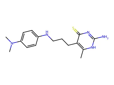 2-amino-5-[3-[4-(dimethylamino)anilino]propyl]-6-methyl-1H-pyrimidine-4-thione structure