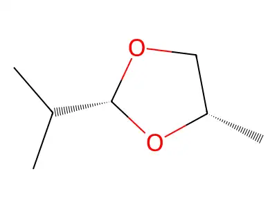 2-Isopropyl-4-methyl-1,3-dioxolane, (2R,4S)- structure